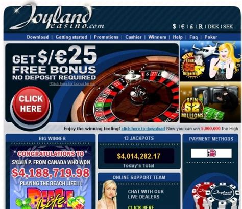 Joyland Casino No Deposit Offer – $25 Free